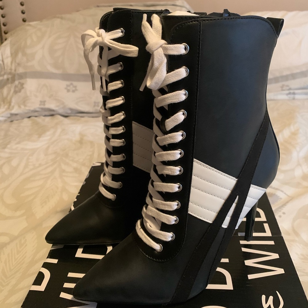 Black & White Heel Boot